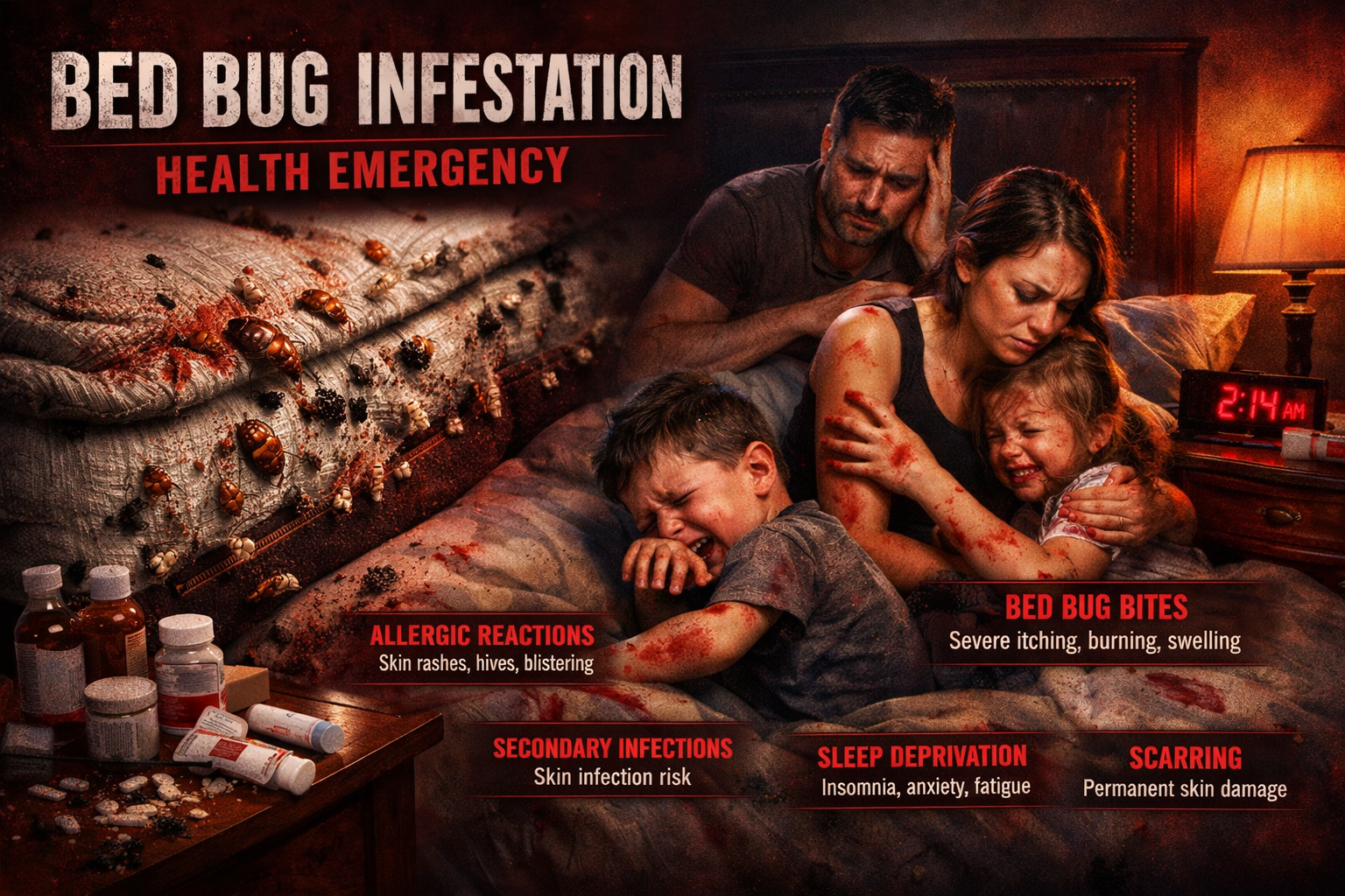 Bed Bug Infestation Before Treatment