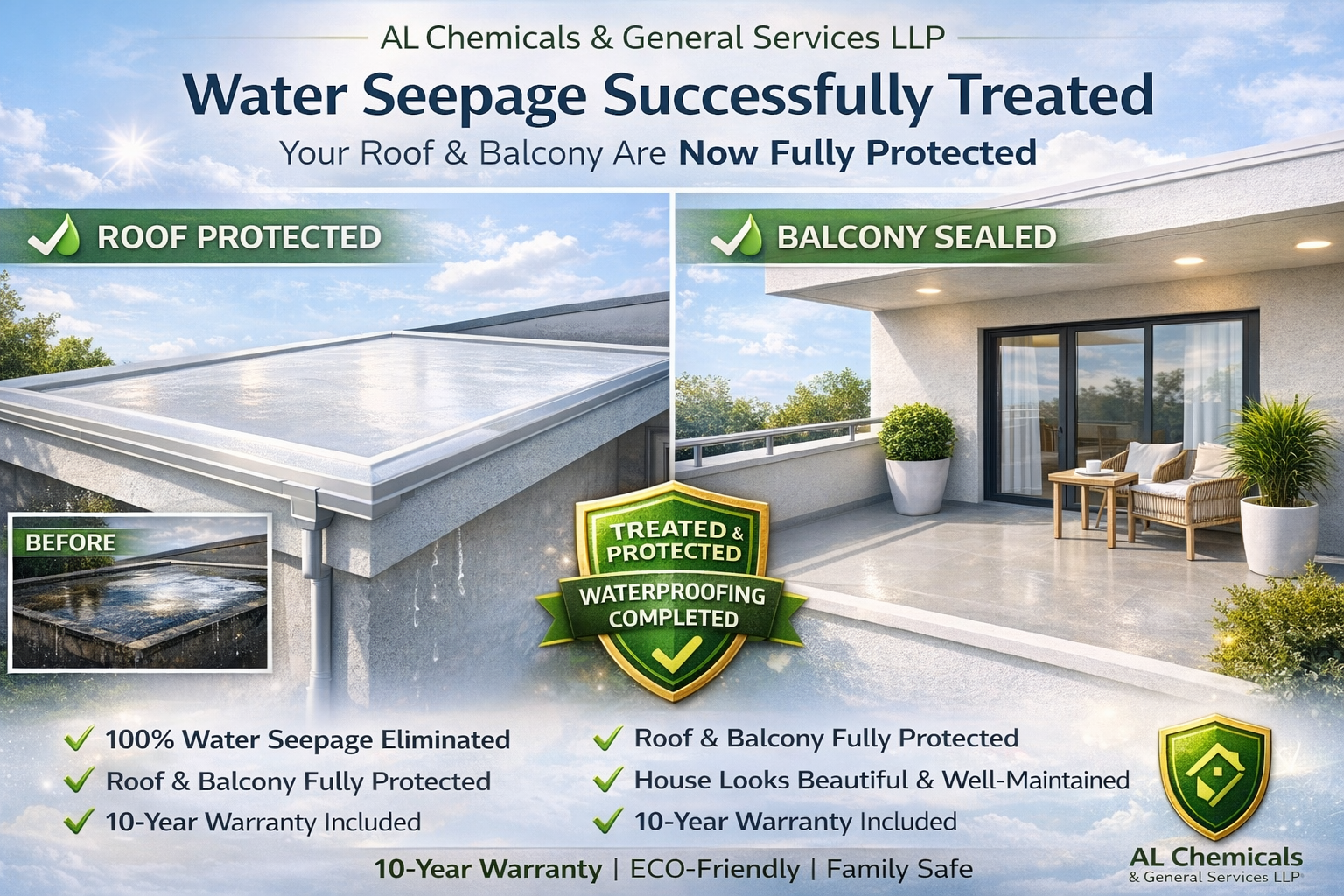 With treatment of waterproofing chemicals