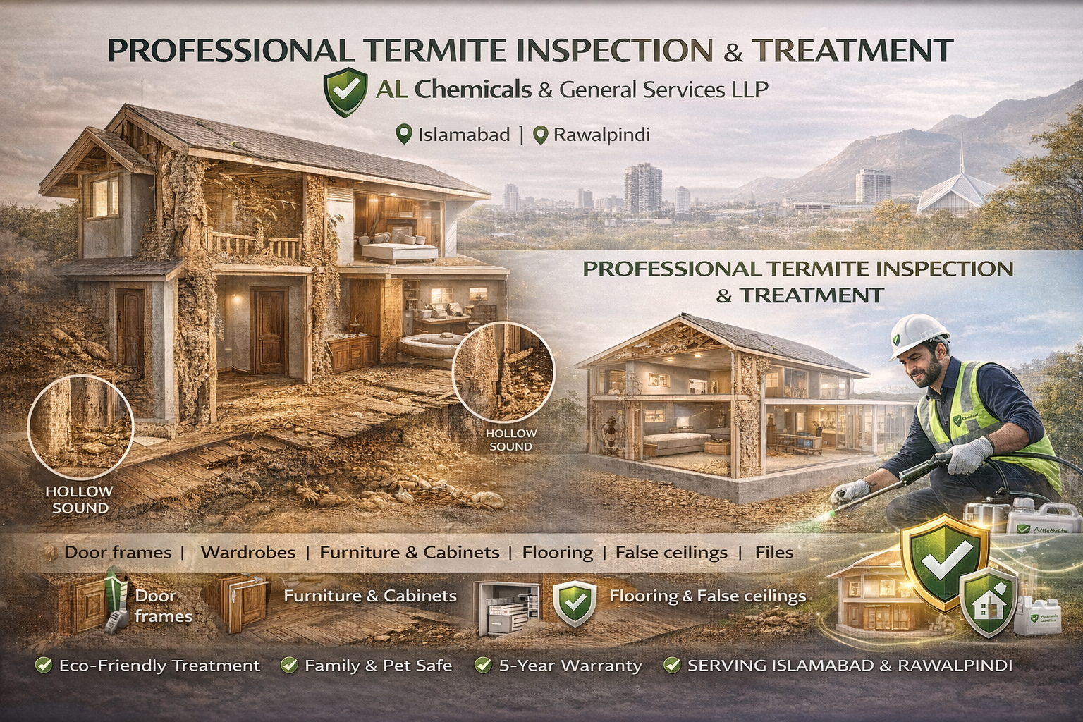 Termite inspection and anti termite treatment service